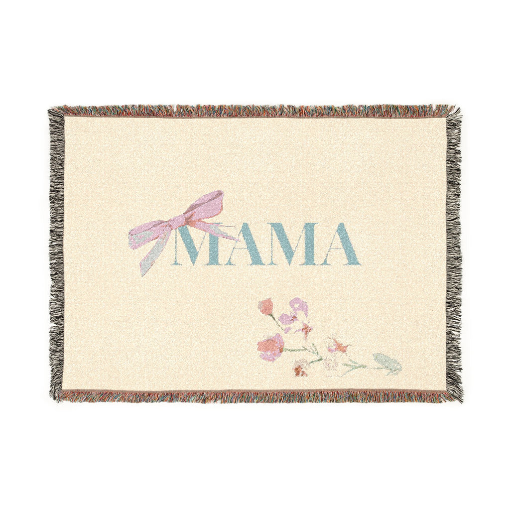 MAMA Woven Floral Blanket