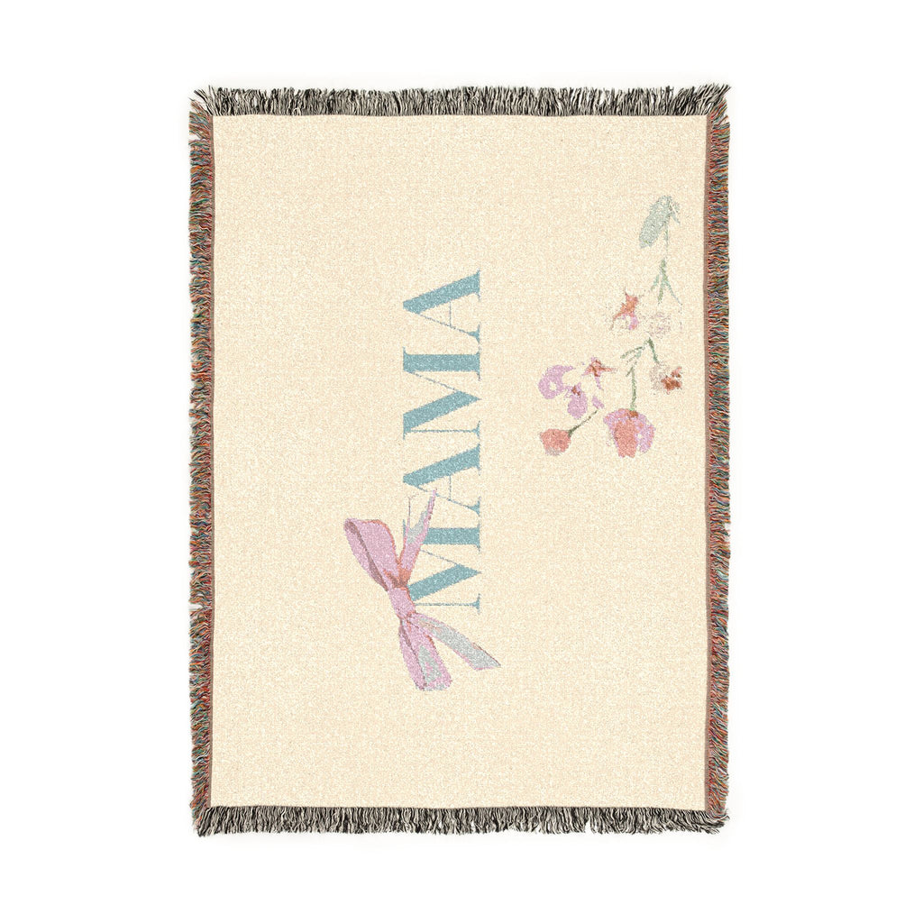 MAMA Woven Floral Blanket